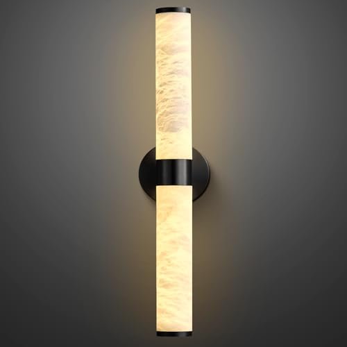 Wall Sconces Set of Two, 17.7'' Black Bathroom Wall Sconce Light with Glass Tube, 2 - Light Sconces Wall Lighting Over Mirror Vanity Wall Lights for Living Room, Hallway, Bedroom, Staircase - Camilalamps - B0FJD1XRK3