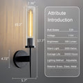 Wall Sconces Set of Two, 17.7'' Black Bathroom Wall Sconce Light with Glass Tube, 2 - Light Sconces Wall Lighting Over Mirror Vanity Wall Lights for Living Room, Hallway, Bedroom, Staircase - Camilalamps - B0FJD1XRK3