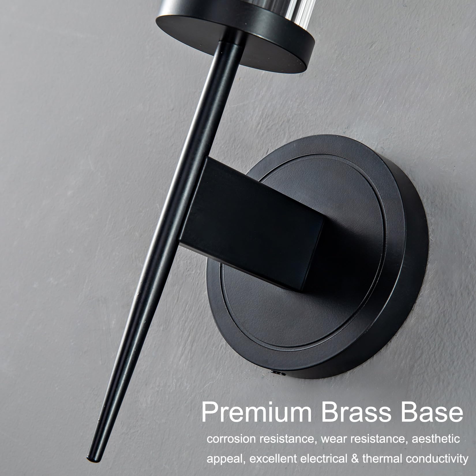 Wall Sconces Set of Two, 17.7'' Black Bathroom Wall Sconce Light with Glass Tube, 2 - Light Sconces Wall Lighting Over Mirror Vanity Wall Lights for Living Room, Hallway, Bedroom, Staircase - Camilalamps - B0FJD1XRK3