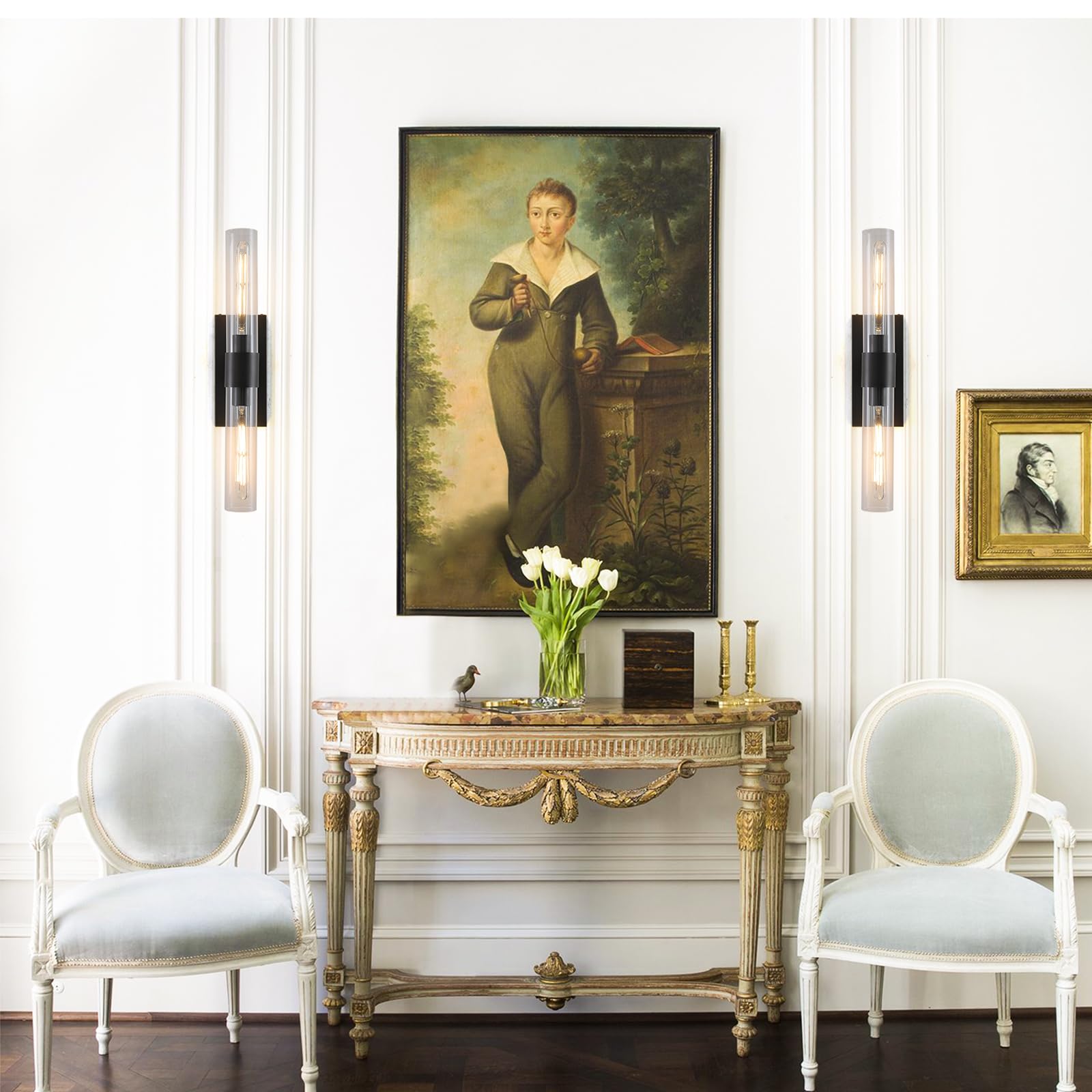 Wall Sconces Set of Two, Brass Wall Lights for Bathroom Vanity, 22.8" Gold Sconces 2 - Light, Indoor Brass Wall Sconces for Bathroom Mirror, Vanity, Bedroom, Living Room - Camilalamps - B0CJBZDVJD