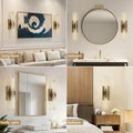 Wall Sconces Set of Two, Brass Wall Lights for Bathroom Vanity, 22.8