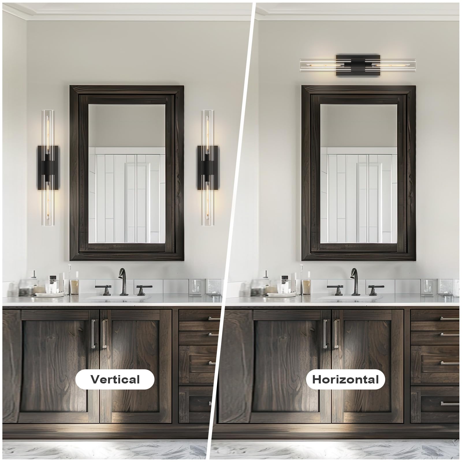 Wall Sconces Set of Two, Brass Wall Lights for Bathroom Vanity, 22.8" Gold Sconces 2 - Light, Indoor Brass Wall Sconces for Bathroom Mirror, Vanity, Bedroom, Living Room - Camilalamps - B0CJBZDVJD