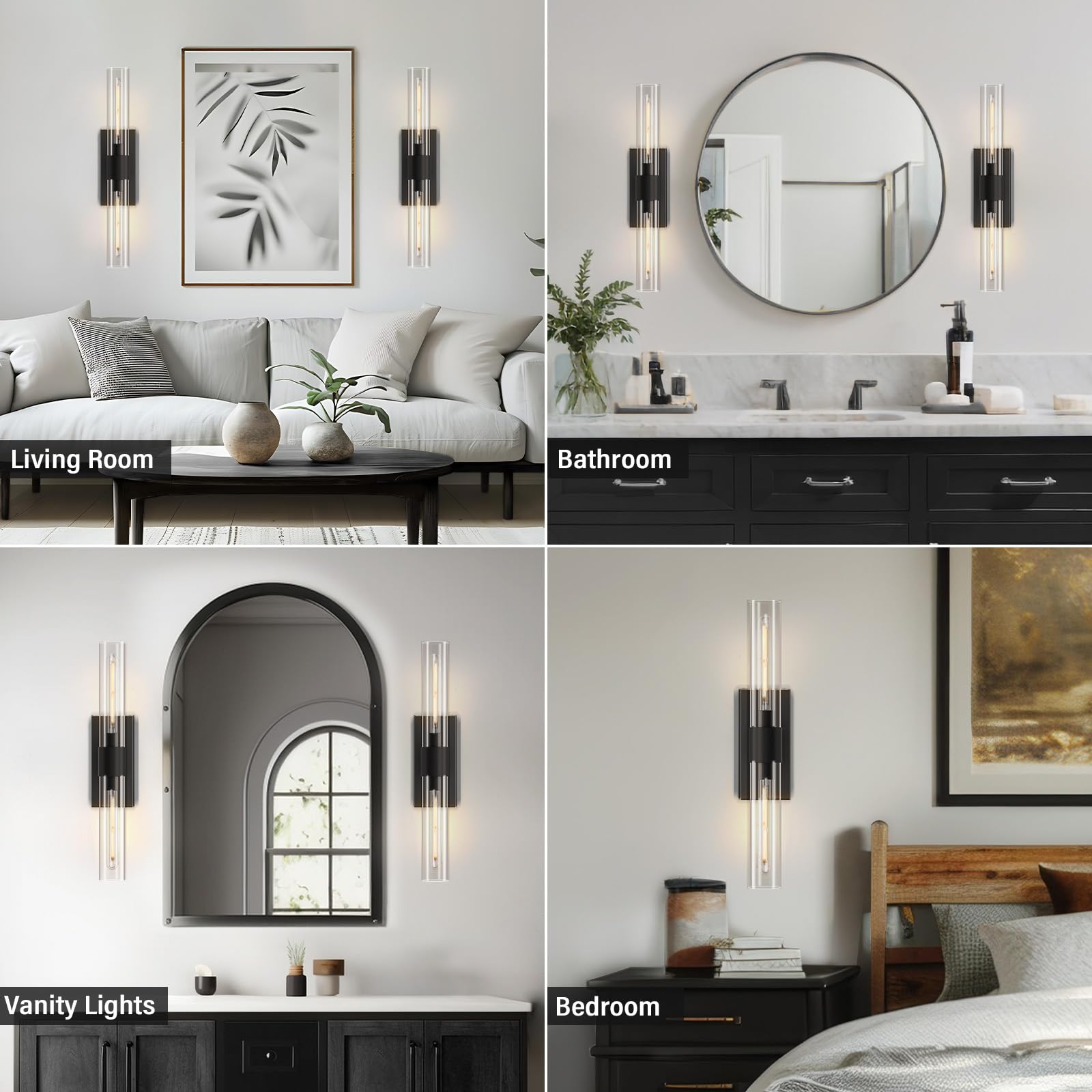 Wall Sconces Set of Two, Brass Wall Lights for Bathroom Vanity, 22.8" Gold Sconces 2 - Light, Indoor Brass Wall Sconces for Bathroom Mirror, Vanity, Bedroom, Living Room - Camilalamps - B0CJBZDVJD