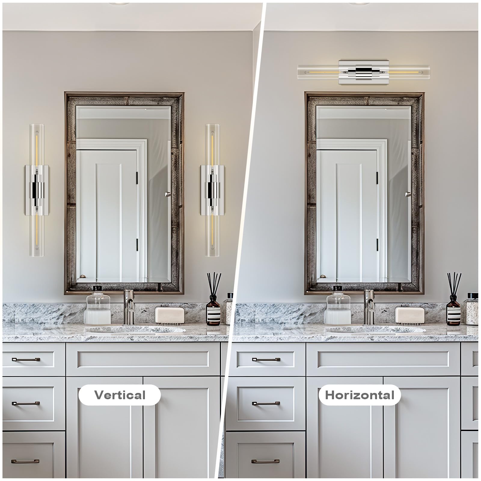 Wall Sconces Set of Two, Brass Wall Lights for Bathroom Vanity, 22.8" Gold Sconces 2 - Light, Indoor Brass Wall Sconces for Bathroom Mirror, Vanity, Bedroom, Living Room - Camilalamps - B0CJBZDVJD