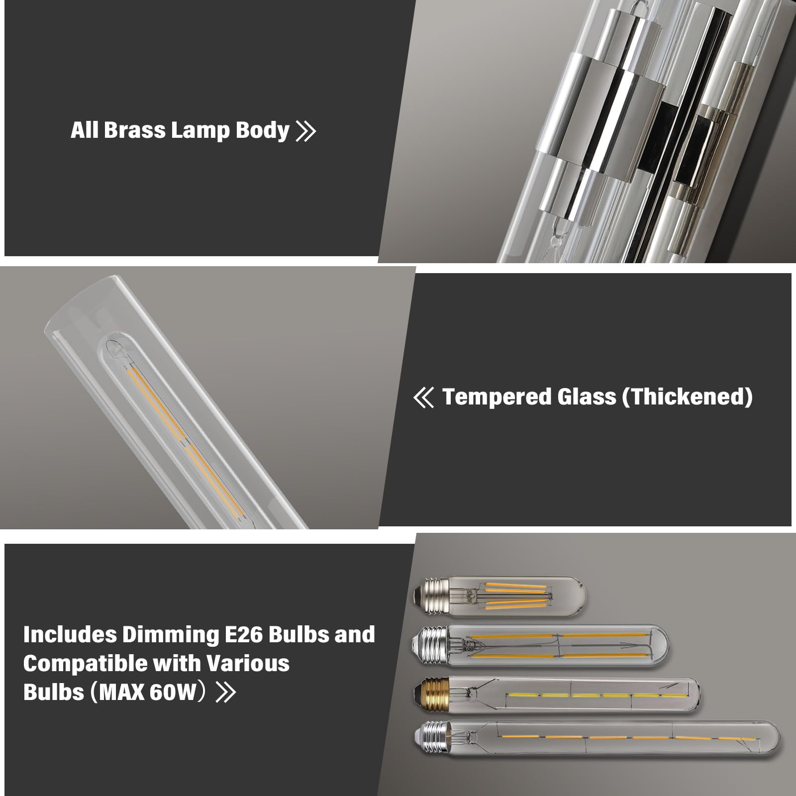 Wall Sconces Set of Two, Brass Wall Lights for Bathroom Vanity, 22.8" Gold Sconces 2 - Light, Indoor Brass Wall Sconces for Bathroom Mirror, Vanity, Bedroom, Living Room - Camilalamps - B0CJBZDVJD