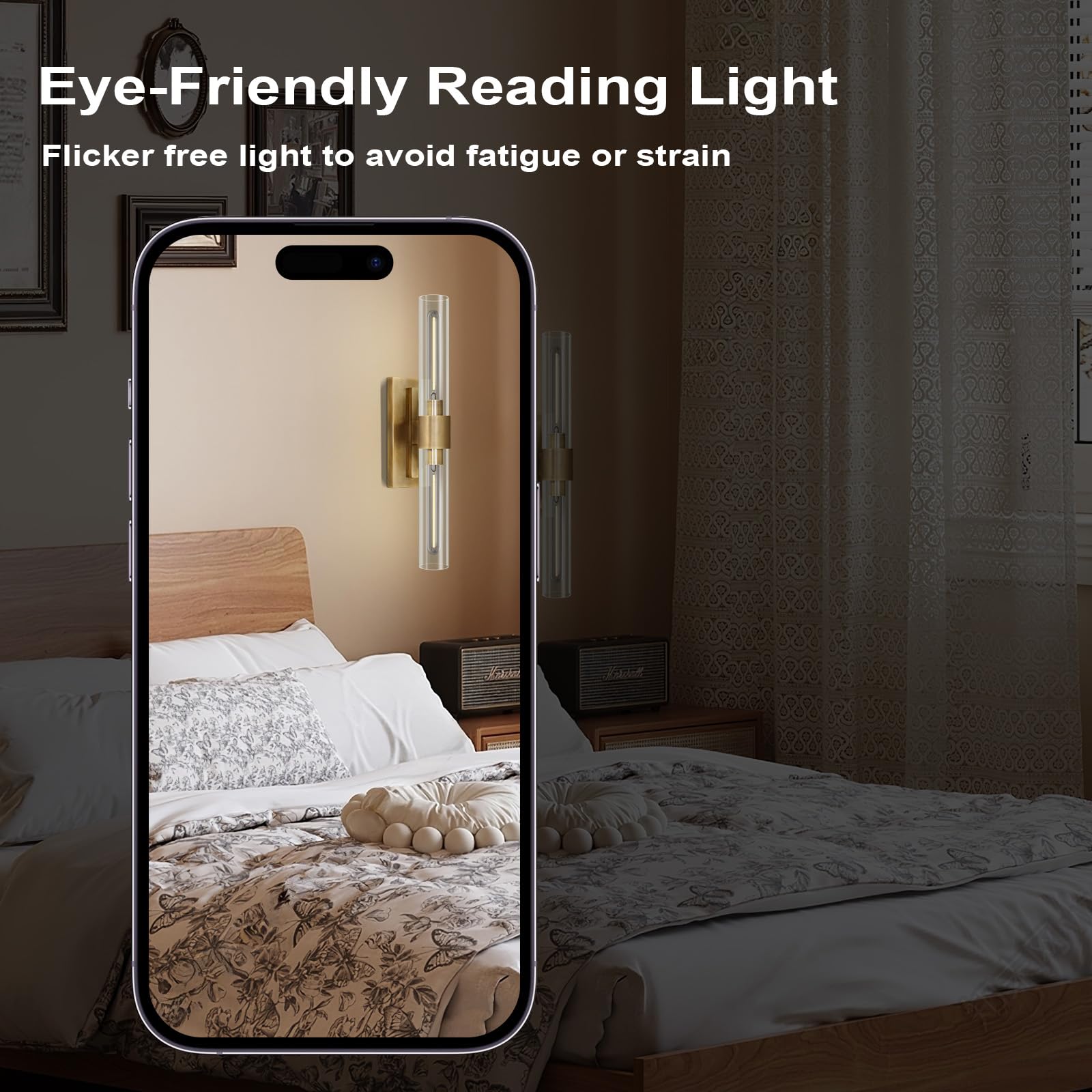 Wall Sconces Set of Two, Brass Wall Lights for Bathroom Vanity, 22.8" Gold Sconces 2 - Light, Indoor Brass Wall Sconces for Bathroom Mirror, Vanity, Bedroom, Living Room - Camilalamps - B0CJBZDVJD