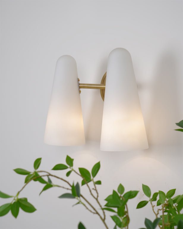 White Glass Double Shade Wall Sconces - Camilalamps - CAM1719