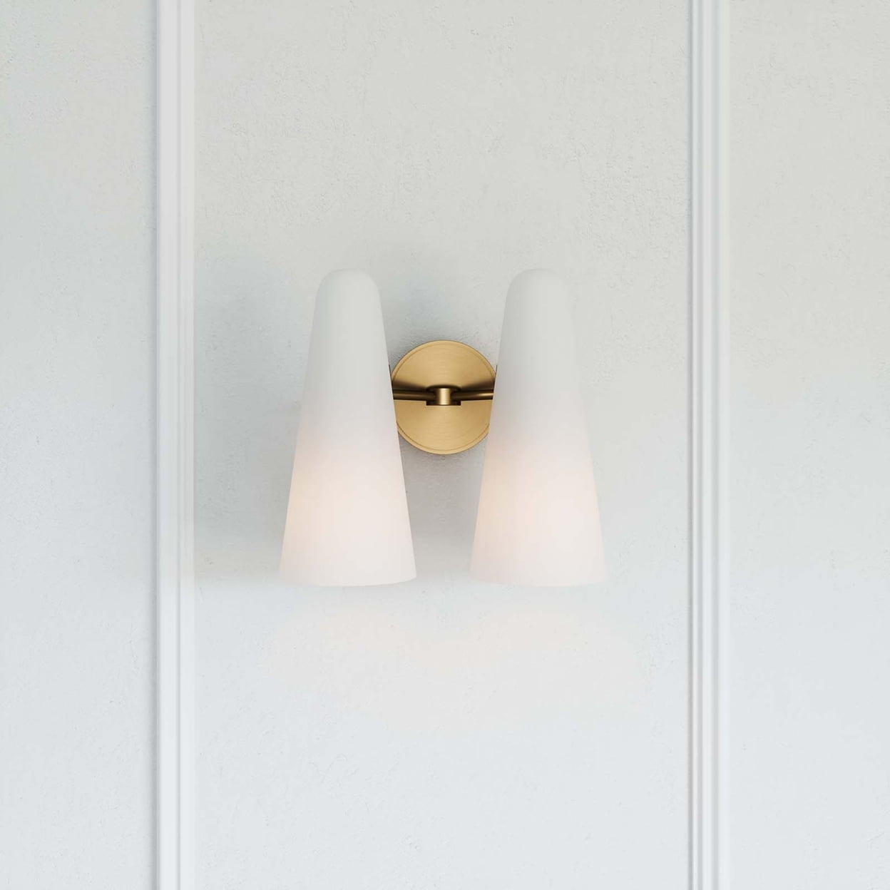 White Glass Double Shade Wall Sconces - Camilalamps - CAM1719