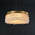 White Leaves Brass Framework Round Chandelier - Camilalamps - CA - C - 03