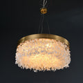 White Leaves Brass Framework Round Chandelier - Camilalamps - CA - C - 03
