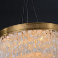 White Leaves Brass Framework Round Chandelier - Camilalamps - CA - C - 03