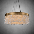 White Leaves Brass Framework Round Chandelier - Camilalamps - CA - C - 03