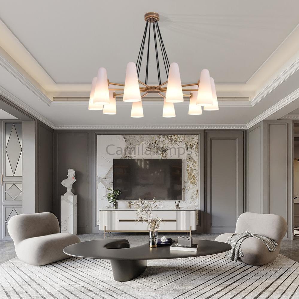 White Porcelain Round Chandelier 10 - Lights - Camilalamps - CA - C - 16