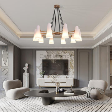 White Porcelain Round Chandelier 10 - Lights - Camilalamps - Ca-1C-116