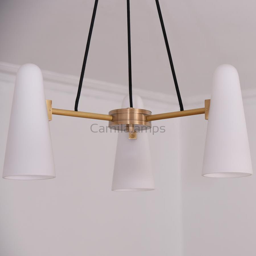 White Porcelain Round Chandelier 3 - Lights - Camilalamps - Ca-1P-104