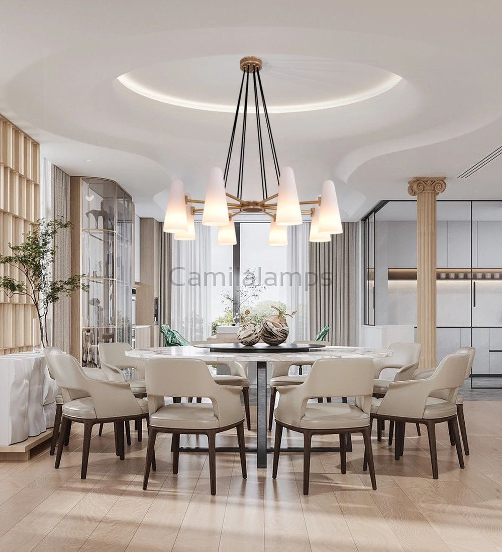 White Porcelain Round Chandelier 8 - Lights - Camilalamps - CA - C - 17