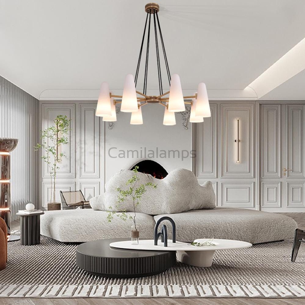 White Porcelain Round Chandelier 8 - Lights - Camilalamps - Ca-1C-117