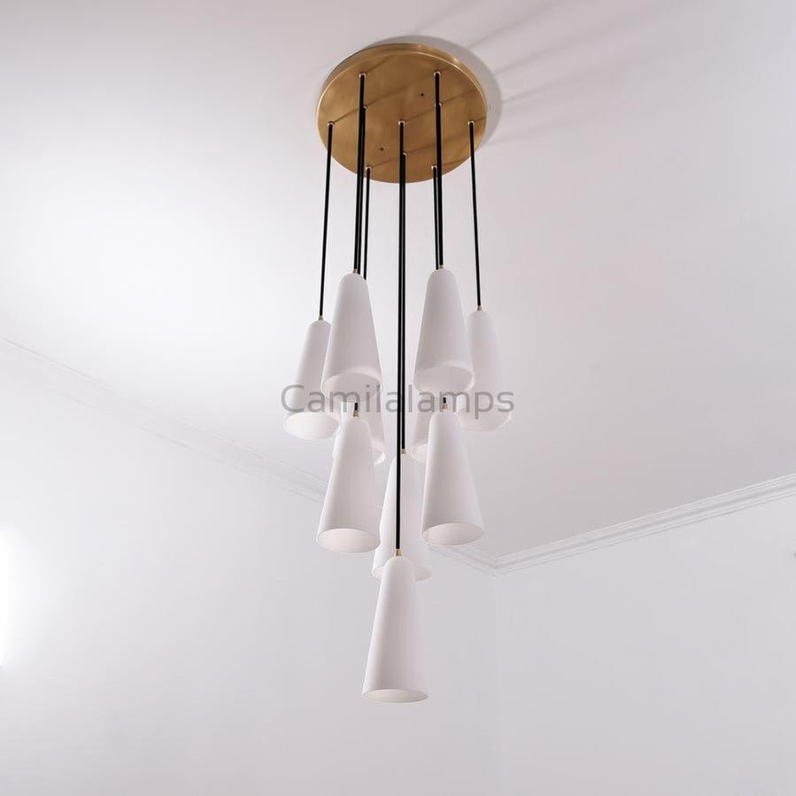 White Porcelain Round Chandelier D18" - Camilalamps - Ca-1C-115