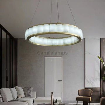 Winnie marble Copper Round chandelier 23" 30" 40" - Camilalamps - WIN - 2