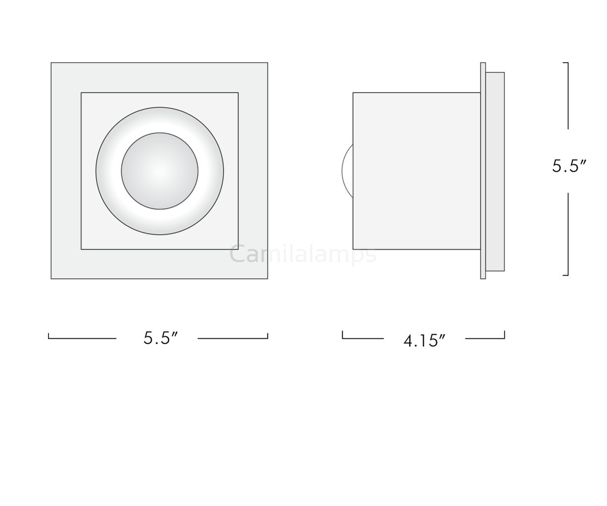 Yagern Square Solid Brass Sconce 8"H - Camilalamps - CAA - 10045A0