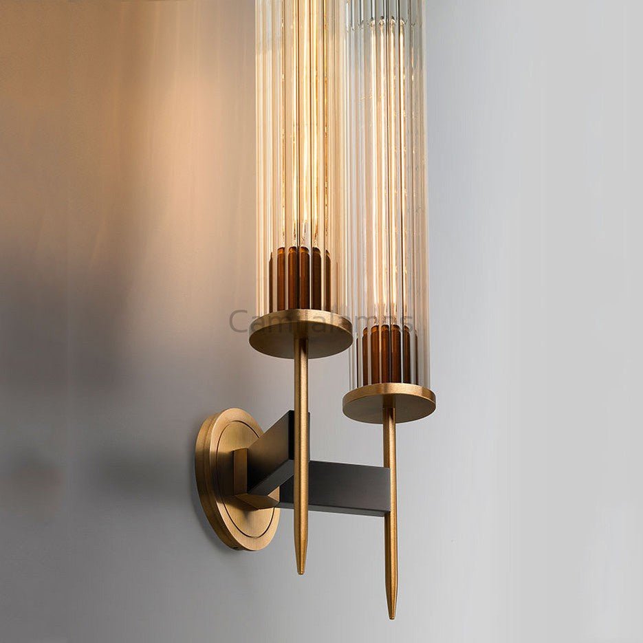 Zane Cylinder Modernist Brass Sconce Lights Double - Camilalamps - CAM1189 - 02